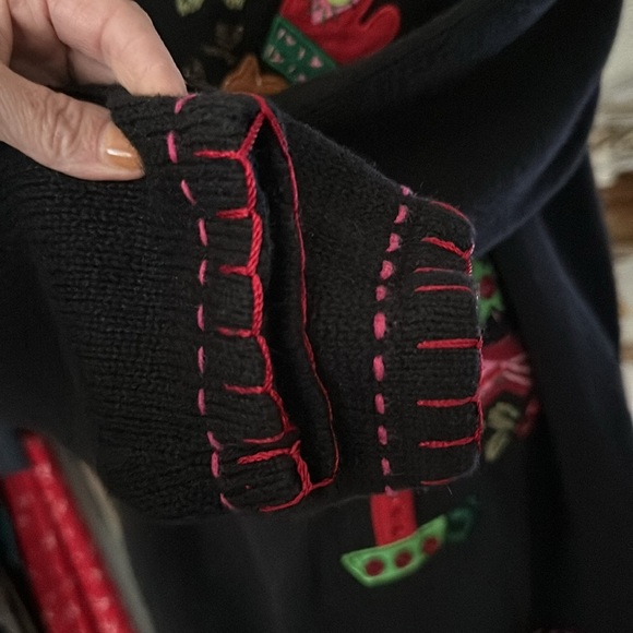 QUACKER FACTORY Vintage Christmas Sweater Light Up Embroidered Holiday Medium - Picture 11 of 17